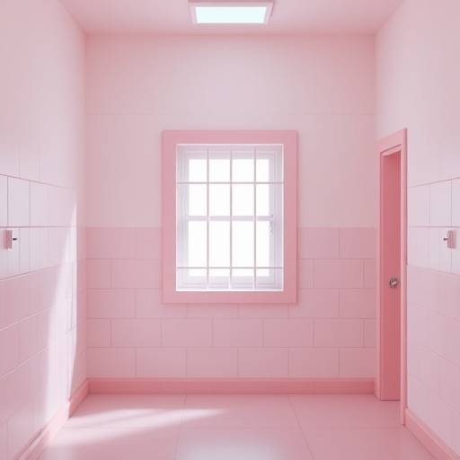 Celda remodelada con un diseño más humano, incluyendo una ventana más grande y colores suaves en las paredes.